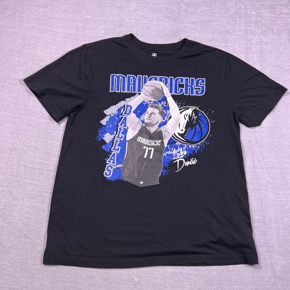 NBA Dallas Mavericks Luka Doncic Graphic Crew Neck T-Shirt Mens Large Black